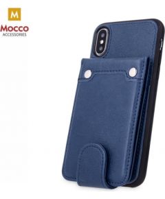Mocco Smart Wallet Case Eko Ādas Apvalks Telefonam - Vizitkāršu Maks Priekš Apple iPhone XS Max Zils