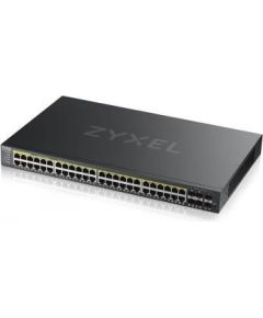 ZYXEL GS2220-50HP,EU REGION,48-PORT GBE L2 POE SWITCH WITH GBE UPLINK (1 YEAR NCC PRO PACK LICENSE BUNDLED)