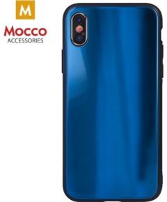 Mocco Aurora Glass Silikona Apvalks Priekš Apple iPhone XS Max Zils