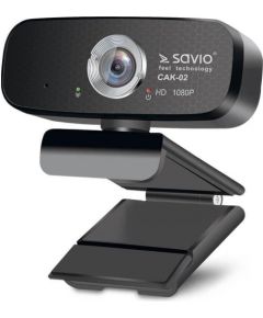 Savio CAK-02 Web Kamera Full HD 1080P ar Mikrofonu Melna