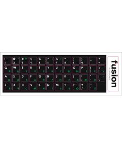 Fusion laminētas tastatūras uzlīmes RU / ENG Zaļas