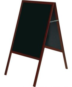 Divpusēja krīta tāfele BI-OFFICE 60x90, 120 cm augsts statīvs, ķirškoka rāmis, melna tāfele