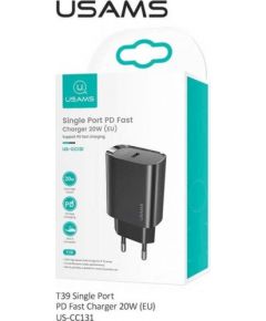 Usams CC131TC01 сетевое зарядное устройство USB-C / 20W / 3A черное