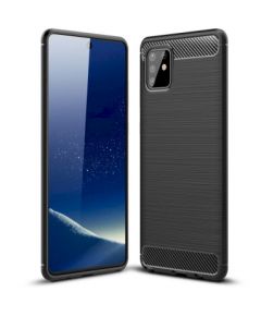 Fusion Trust Back Case Silikona Aizsargapvalks Priekš Samsung A715 Galaxy A71 Melns