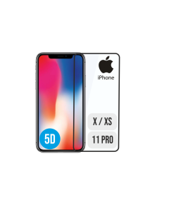 (Ir veikalā) Aizsargstikls Pilnam Ekrānam Apple iPhone 11 Pro/X/XS Melns