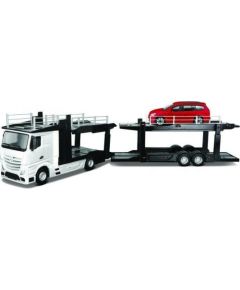 BBURAGO 1/43 Street Fire car  tow Mercedes Benz Actros with Volkswagen Polo GTI Mark 5, 18-31458