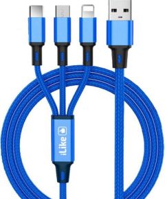 ILike  Charging Cable 3 in 1 CCI02 Blue