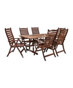 Садовая мебель VENICE стол и 6 стульев (07090), 180x90xH74cм, дерево: меранти, обработка: промасленный