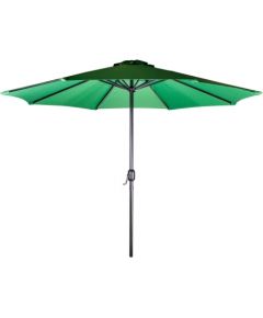 Зонт от солнца BAHAMA D2,7м, oткрывается лебёдкой, ножка: алюминий, цвет: серебристый, покрытие: зелёный