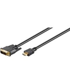 Goobay DVI-D/HDMI cable, gold-plated HDMI to DVI-D, 2 m