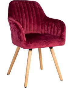 Krēsls ARIEL 58x58,5xH85cm, materiāls: audums, krāsa: vīna-sarkans, kājas dižskabardis