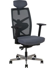 Biroja krēsls TUNE 70x70xH111-128cm, sēdeklis: audums, atzveltne: siets, krāsa: pelēka