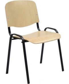 Klienta krēsls 54,5xD42,5xH82/47cm, sēdvieta, finieris, krāsa: dabīgs bērzs, rāmi: melns