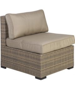 Moduļa dīvāns SEVILLA ar spilveniem, vidējā daļa, 67x67,5xH75,4cm, alumīnija rāmis ar plastikāta pinumu, krāsa: cappucci