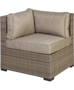 Moduļa dīvāns SEVILLA ar spilveniem, stūris, 76,5x76,5xH74,5cm, alumīnija rāmis ar plastikāta pinumu, krāsa: cappuccino