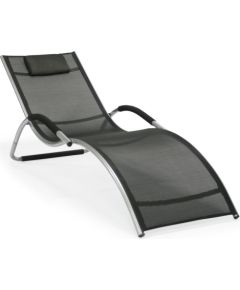 Guļamkrēsls BRIGO 177x65x73cm, sēdvieta: tekstils, krāsa: melns, rāmis: alumīnijs