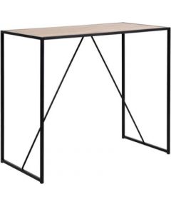 Bāra galds SEAFORD 120x60xH105cm, galda virsma: mēbeļu plāksne ar laminētu pārklājumu, krāsa: ozols, rāmis: melns metāls
