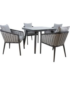 Dārza mēbeļu komplekts MARIE galds un 4 krēsli, grey