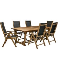 Садовая мебель FUTURE стол и 6 стульев (2782), 210/300x110x73cм, раздвижный, дерево: акация, обработка: промасленный