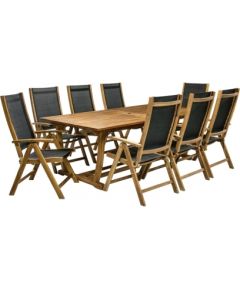 Dārza mēbeļu komplekts FUTURE, galds un 8 krēsli (2782), pagarināms, koks: akācija, apdare: piesūcināts ar eļļu