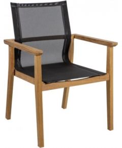 Dārza krēsls NAUTICA 64x65xH90cm, sēžamdaļa: tekstils, rāmis un kājas: tīkkoks, apdare: viegli pulēts, nav eļļots