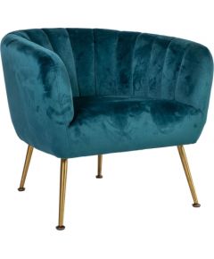 Кресло TUCKER 78x71xH69см, материал покрытия: бархат, цвет: морской зелёный, ножки: нержавеющая сталь золотого цвета