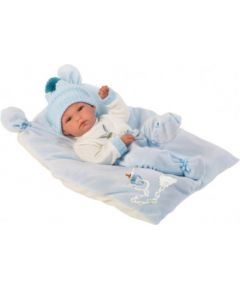 Llorens Кукла младенец Бимбо 35 см на голубой подушке Испания LL63555