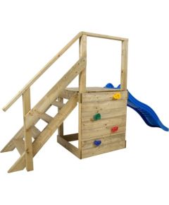 Bērnu slidkalniņš ar trepēm un kāpšanas sienu
