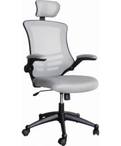 Darba krēsls RAGUSA 66,5x51xH117-126cm, sēdeklis un atzveltne: auduma siets, krāsa: pelēka