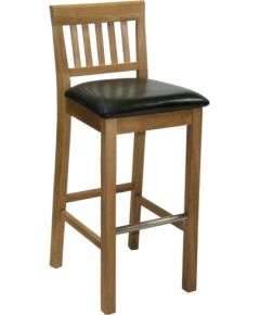Барный стул LAURA 40x40xH72/99cм, сиденьие: кожзаменитель, цвет: тёмно-коричневый, дерево: дуб, обработка: промасленный