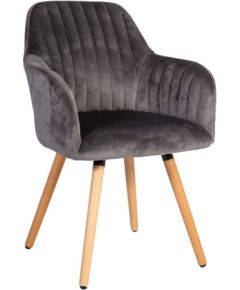 Krēsls ARIEL 58x58,5xH85cm, materiāls: audums, krāsa: pelēks, kājas dižskabardis