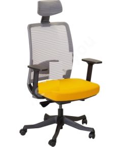 Biroja krēsls ANGGUN 70x70xH116-130,5cm, dzeltens / pelēks