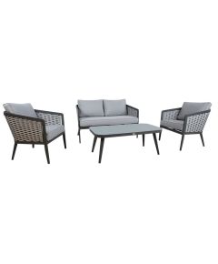 Garden furniture set MARIE table, sofa and 2 chairs, grey