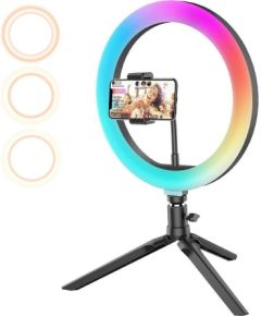 Blitzwolf BW-SL5 Universāls Selfie Stick ar 10 krāsu LED lampu  / Tri  Statnis / Bluetooth Tālvadības pults /  Melns