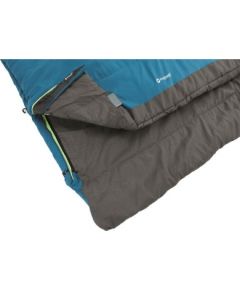 Outwell Celebration Lux Double, Sleeping Bag, 225 x 140 cm,  2 way open - auto lock, L-shape, Blue