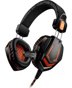 CANYON Gaming headset 3.5mm jack with microphone and volume control, with 2in1 3.5mm adapter, cable 2M, Black, 0.36kg