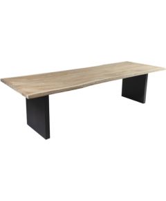 Dārza galds ROYAL 290x100xH76cm, galda virsma: tīkkoks, apdare: senlaicīgs, nav eļļots, alumīnija kājas, krāsa: pelēks Dārza galdi