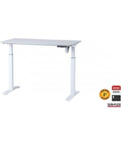 Regulējama augstuma galds SUN-FLEX®EASYDESK ELITE, elektrisks, viens motors, balts, galda virsma 120x60cm, balta