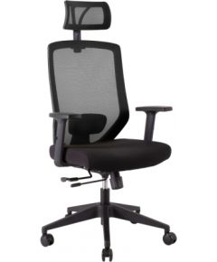 Рабочий стул JOY 64x64xH115-125см, сиденье: ткань, спинка: сетка-ткань, цвет: чёрный