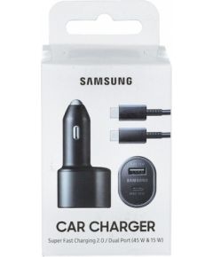 Автомобильное зарядное устройство Samsung EP-L5300XBEGEU 60W / 3A / USB-C / PD / AFC / + провод