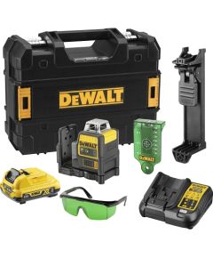 Dewalt DCE080D1GS-QW 18V XR Li-ion pašlīmeņojošs rotējošais lāzera līmeņrādis - zaļš