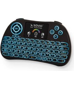 Savio KW-03 Bezvadu Kompakta Klaviatūra PC / PS4 / XBOX / Smart TV / Android + TouchPad Melna (Ar RGB Apgaismojumu)