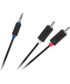 Cabletech Audio Vads 3.5 mm (M) -> 2 x RCA (M) 1m Melns