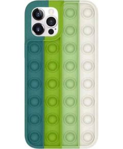 Fusion Pop it silikona aizsargapvalks Apple iPhone 12 / 12 Pro zaļš - balts