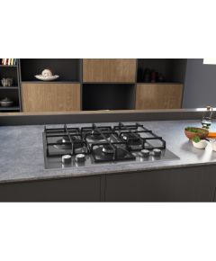 Ariston Hotpoint Hob HAGS 61F/WH Gas on glass, Number of burners/cooking zones 4, Mechanical, White