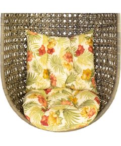 Spilvens pakarināmam krēslam CORA, tropu ziedi uz gaiša fona