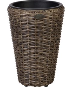 Puķu  s WICKER D28xH40cm, plastikāta pinums, krāsa: tumši brūns