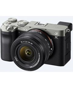 ILCE-7CL Sony Alpha A7C Full-frame Mirrorless Interchangeable Lens Camera with Sony FE 28-60mm F4-5.6 Zoom Lens, Silver