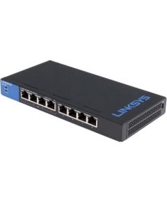 Linksys Switch LGS108P Unmanaged, Desktop, 1 Gbps (RJ-45) ports quantity 8, PoE+ ports quantity 4, Power supply type External