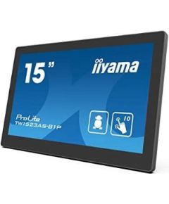 iiyama 15,6" Panel-PC with Android 8,1, PCAP Bezel Free 10-Points Touch, 1920x1080, IPS panel, Speakers, POE, WIFI, BT4.0, Micro-SD slot, HDMI-Out, 385cd/m², 1000:1, Cable cover / TW1523AS-B1P